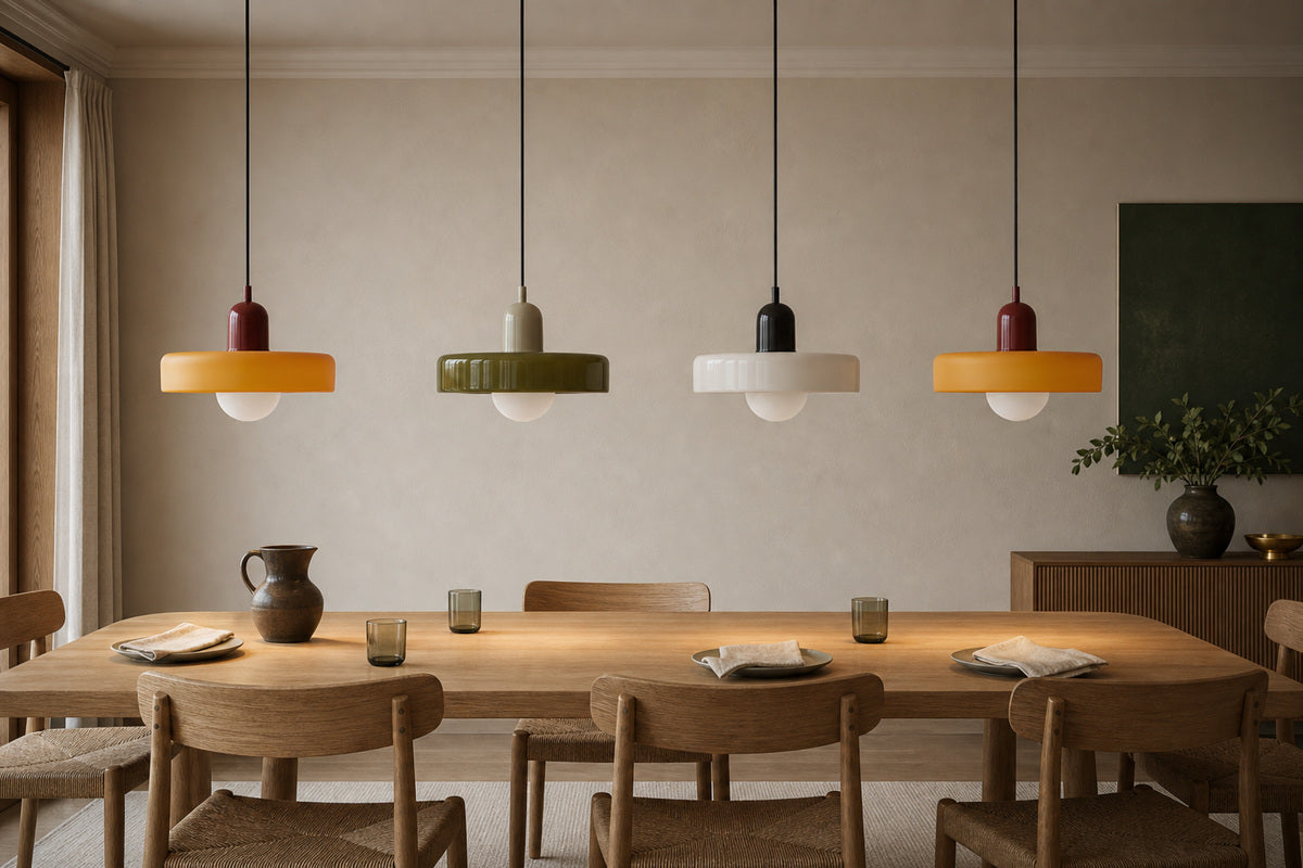 Above a dining table