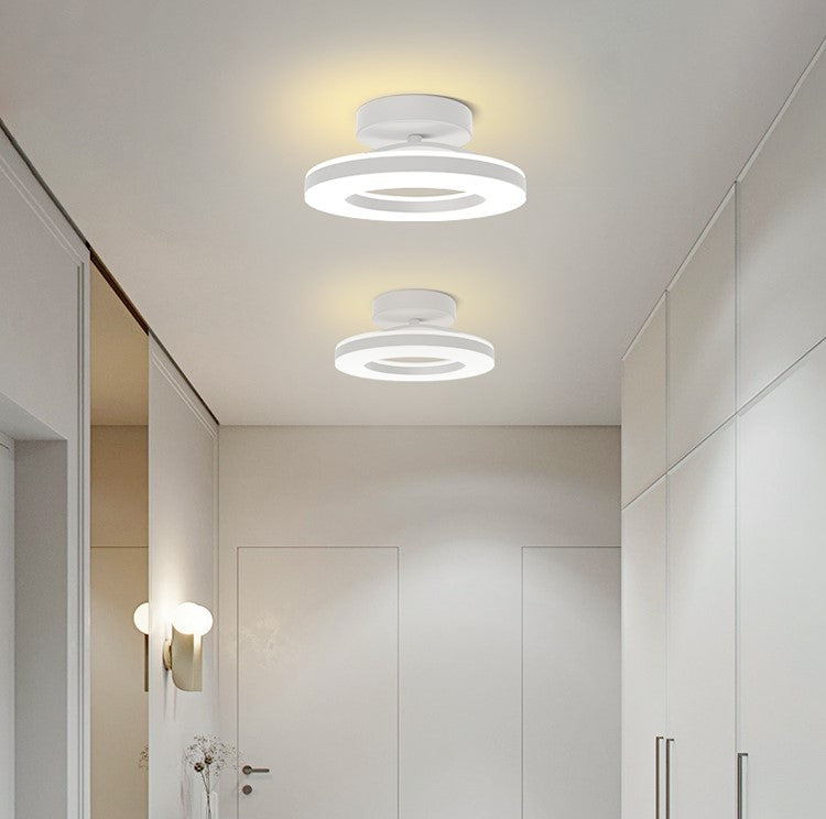 Elegant Modern Flush Mount Ceiling Light - Gold Iron LED Fixture Lighting