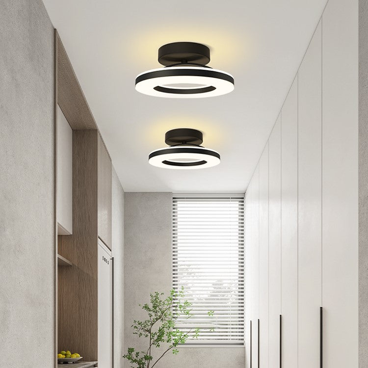Elegant Modern Flush Mount Ceiling Light - Gold Iron LED Fixture Lighting
