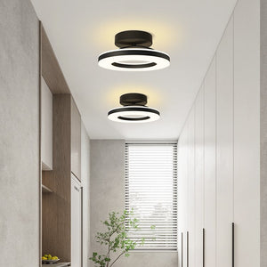 Elegant Modern Flush Mount Ceiling Light - Gold Iron LED Fixture Lighting