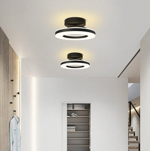 Elegant Modern Flush Mount Ceiling Light - Gold Iron LED Fixture Lighting