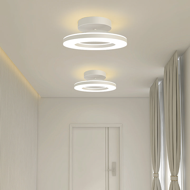 Elegant Modern Flush Mount Ceiling Light - Gold Iron LED Fixture Lighting