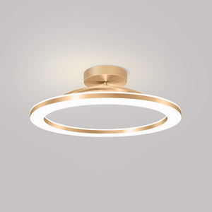 Elegant Modern Flush Mount Ceiling Light - Gold Iron LED Fixture Lighting