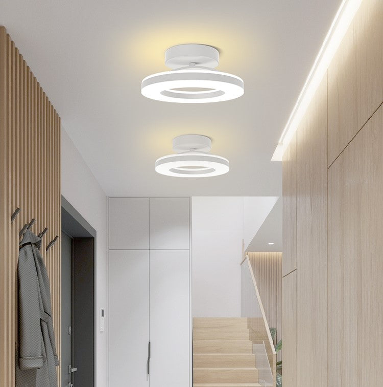Elegant Modern Flush Mount Ceiling Light - Gold Iron LED Fixture Lighting