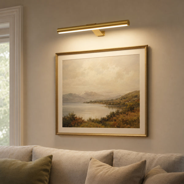 Over a framed painting