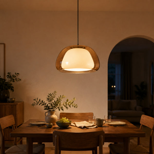 Above a dining table