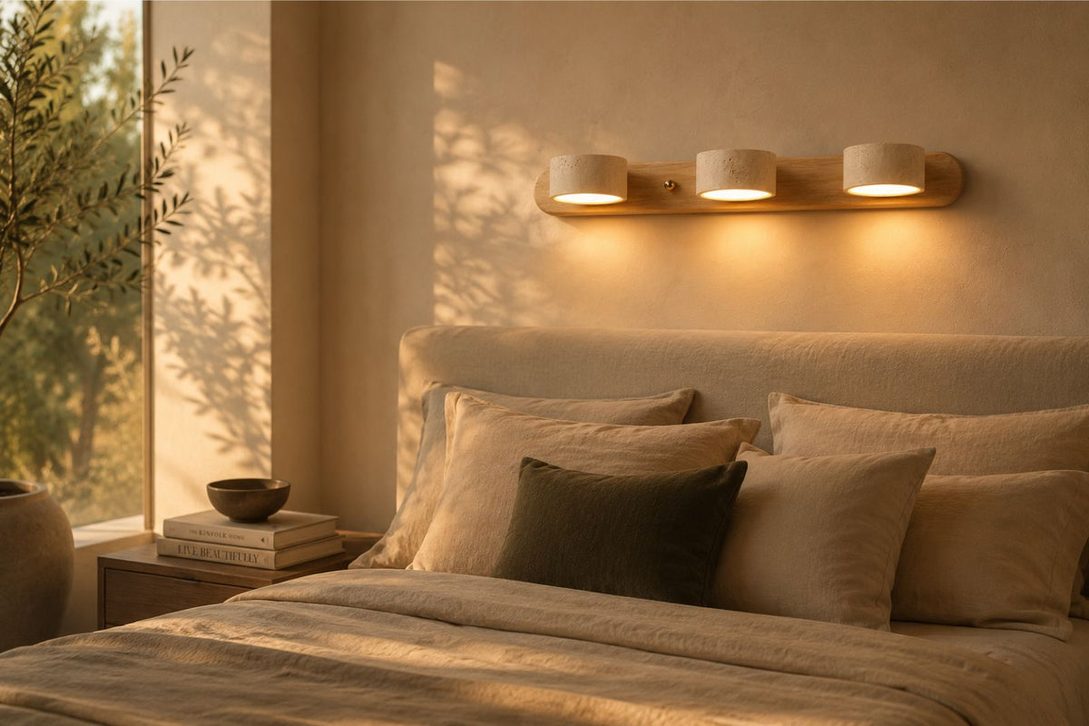 Above a bed