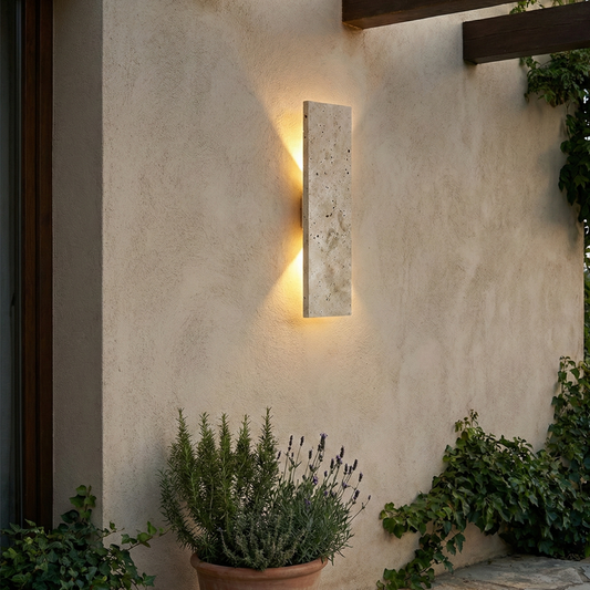 LED Outdoor Wall Sconce | Waterproof Natural Stone Light Fixture for Exterior Walls Outdoor Lighting