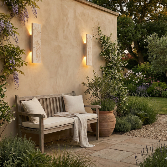 LED Outdoor Wall Sconce | Waterproof Natural Stone Light Fixture for Exterior Walls Outdoor Lighting