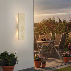 LED Outdoor Wall Sconce | Waterproof Natural Stone Light Fixture for Exterior Walls Outdoor Lighting