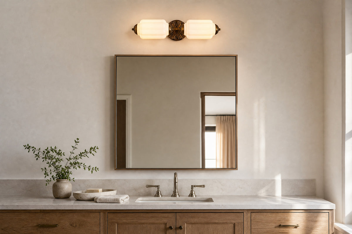 Above a vanity