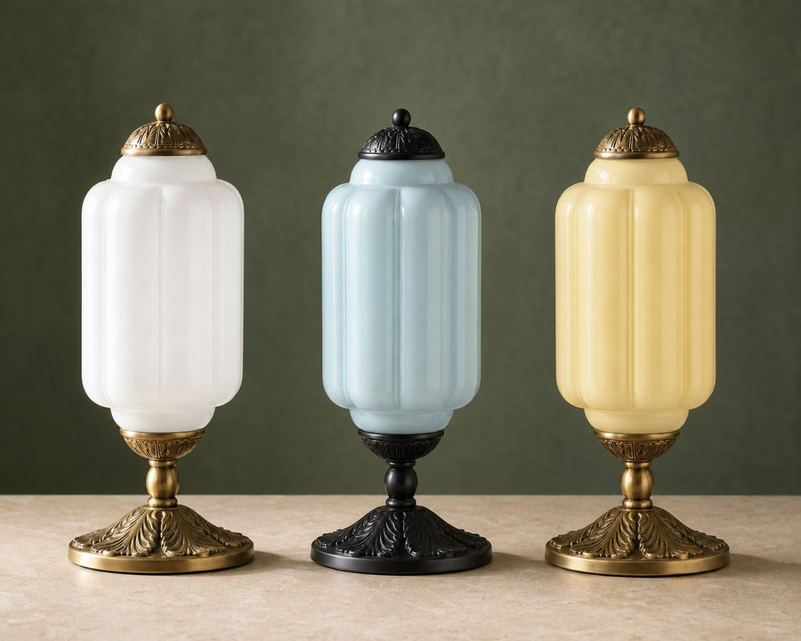 Several glass and metal pairings shown together