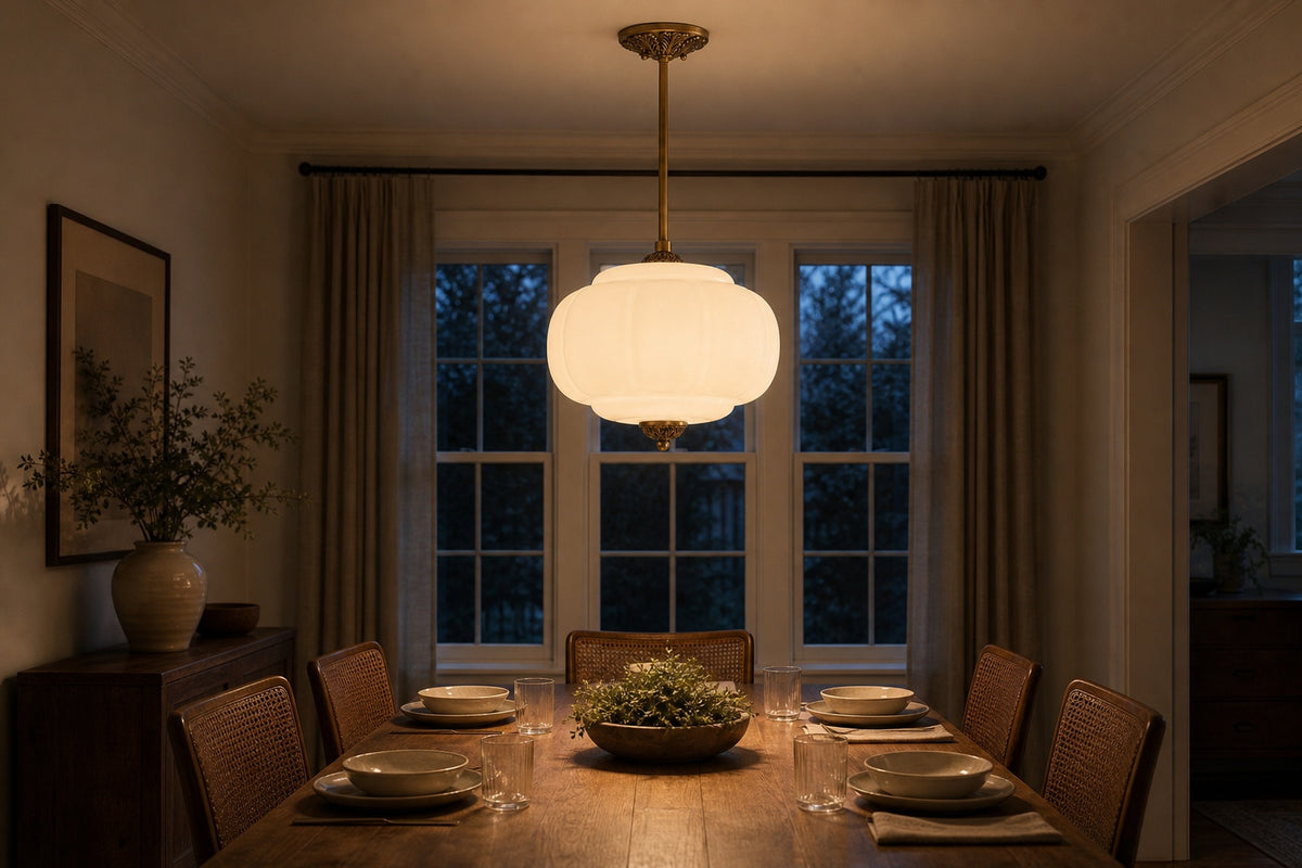 Over a dining table