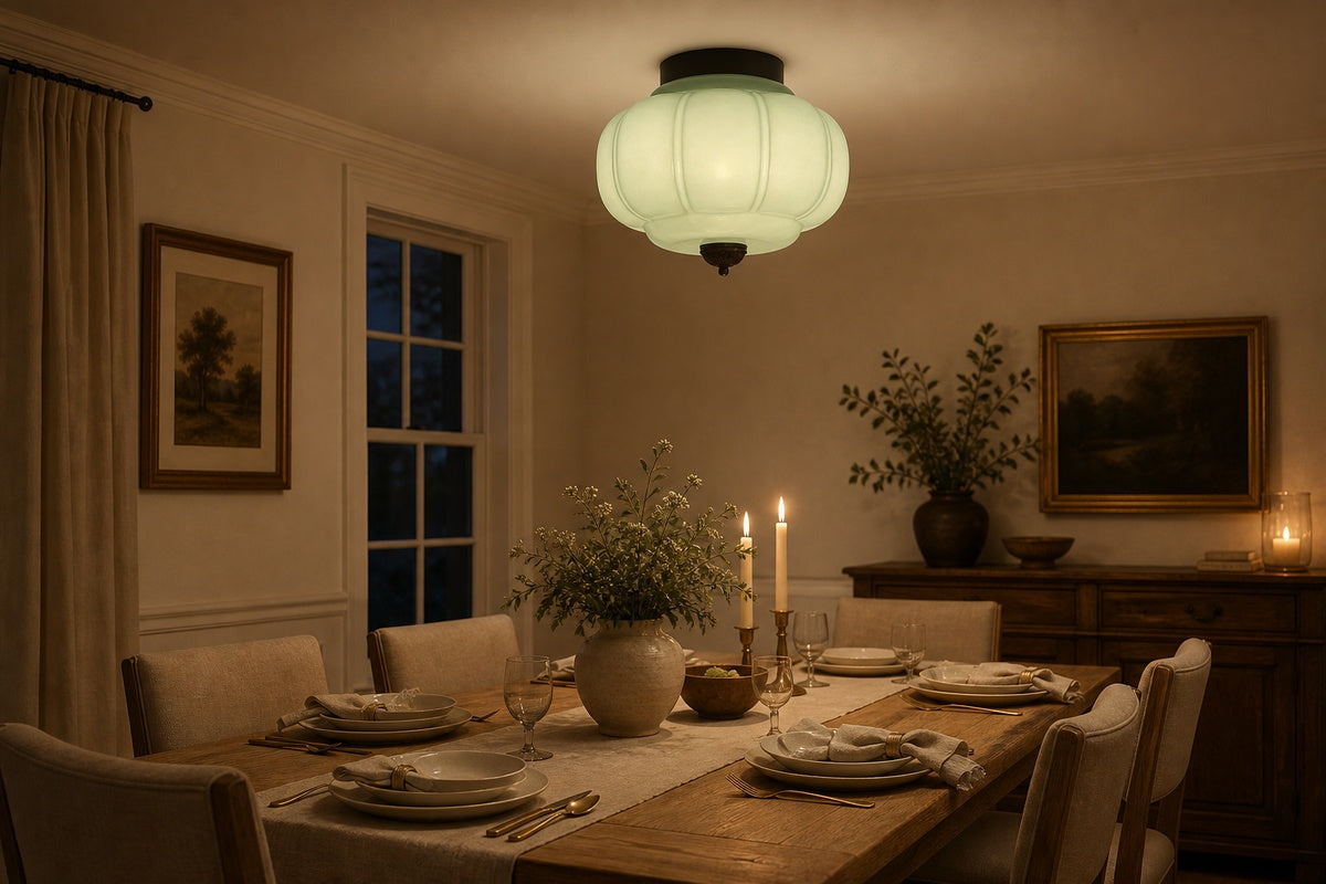 In a dining room
