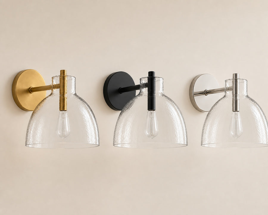 The three finishes shown together