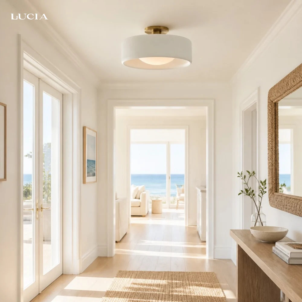 Porcelain Semi Flush Mount Ceiling Light