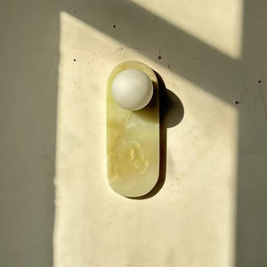 Lucie Onyx & Travertine Wall Lamp