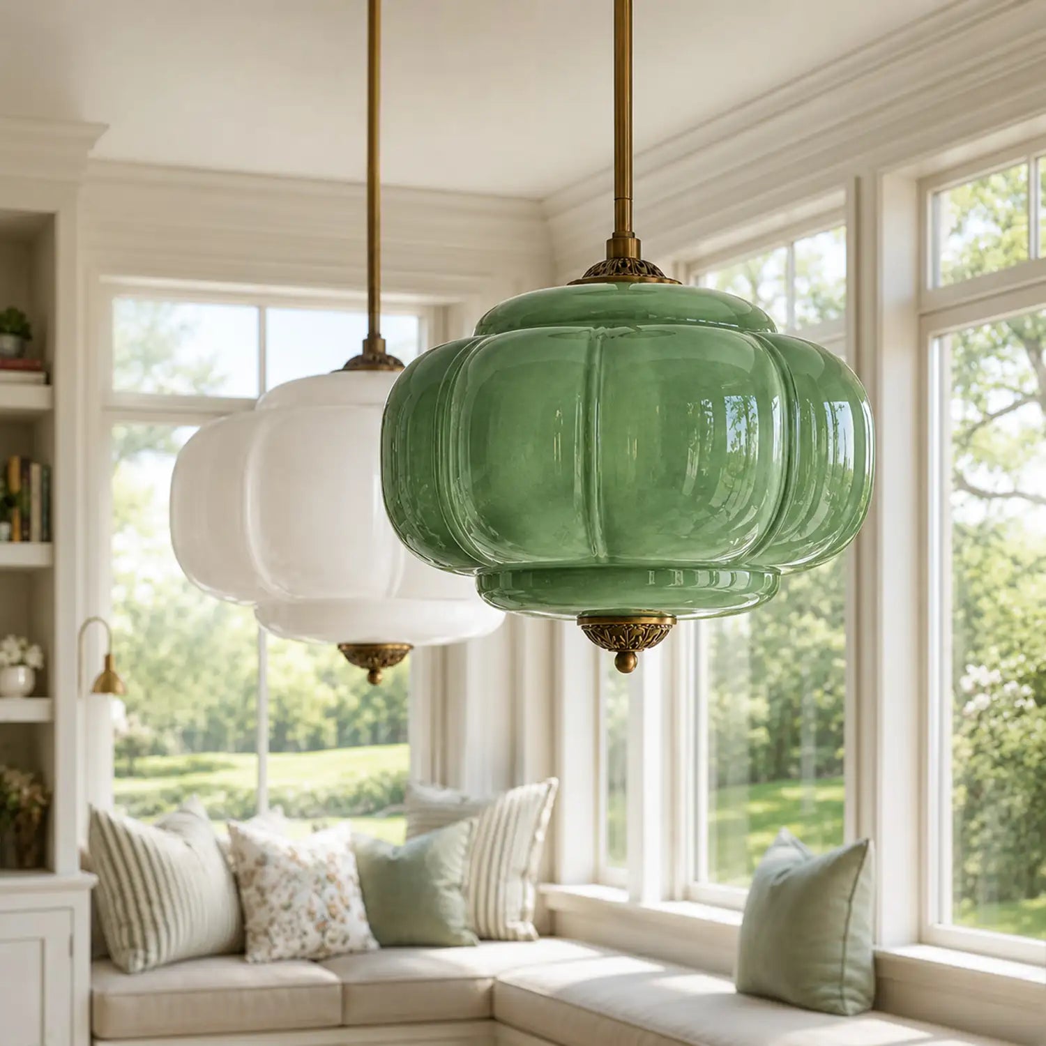 Lumi Ribbed Glass Pumpkin Pendant