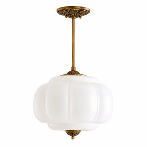 Lumi Ribbed Glass Pumpkin Pendant
