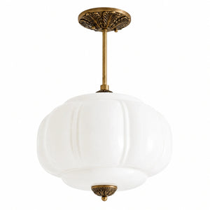 Lumi Ribbed Glass Pumpkin Pendant