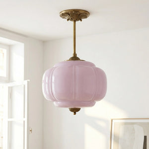Lumi Ribbed Glass Pumpkin Pendant