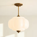 Lumi Ribbed Glass Pumpkin Pendant