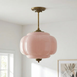 Lumi Ribbed Glass Pumpkin Pendant
