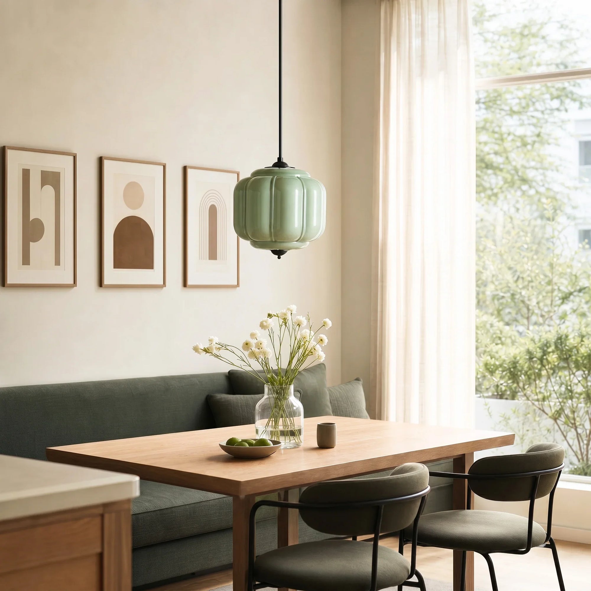 Lumi Vintage Milk Glass Eloise Pendant Light, 1-Light