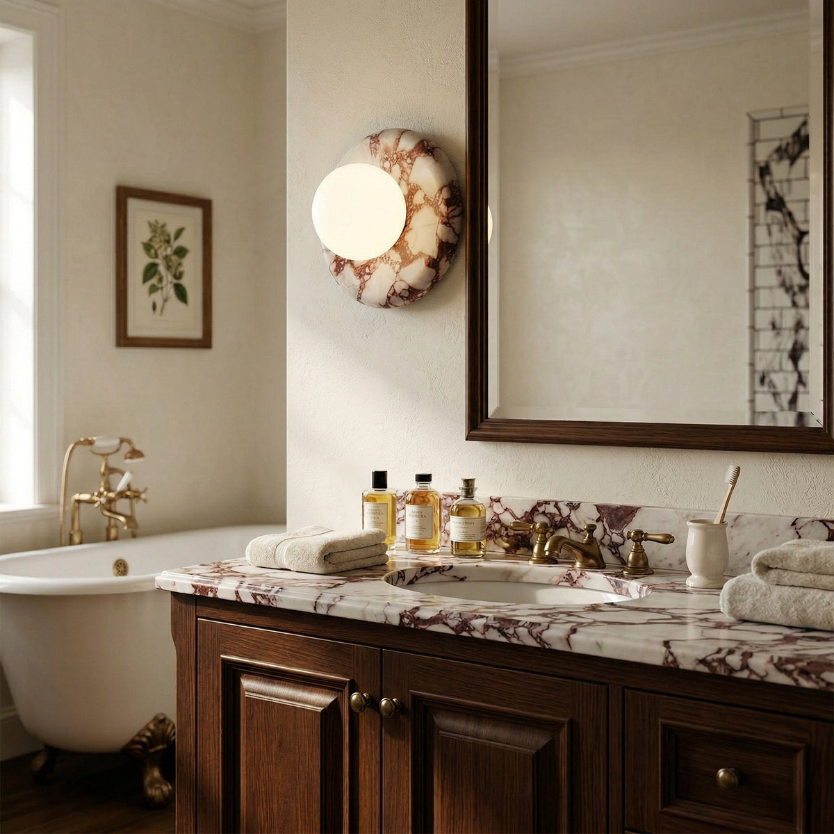 Orli Red Marble Wall Sconce