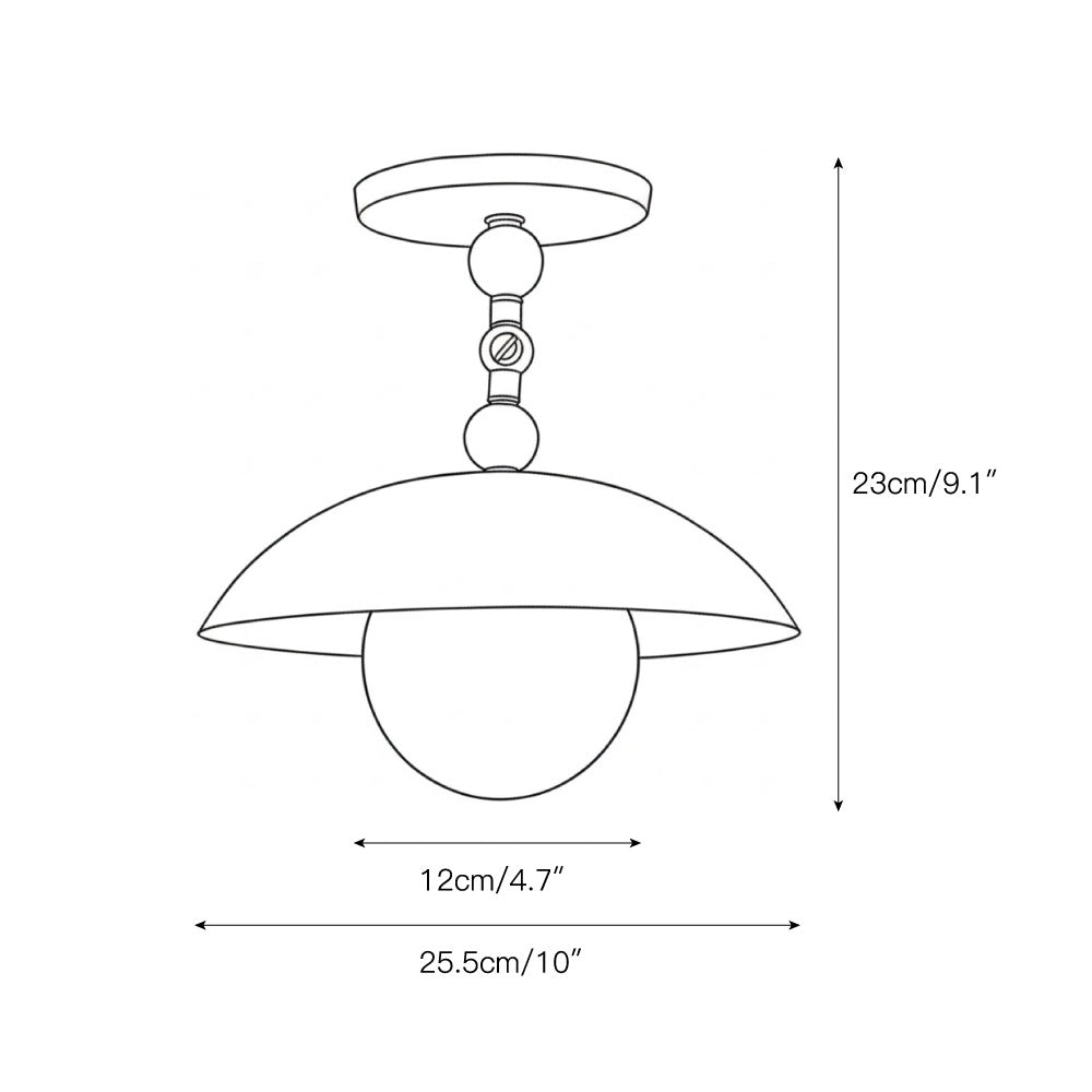Marie Petite Brass Semi-Flush Ceiling Light