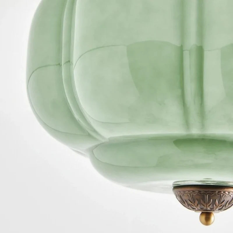 Lumi Milk Glass Pumpkin Ceiling Light, 3-Light