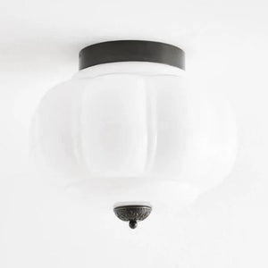 Lumi Milk Glass Pumpkin Ceiling Light, 3-Light