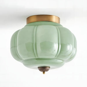 Lumi Milk Glass Pumpkin Ceiling Light, 3-Light