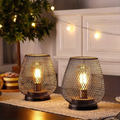 Cordless Iron Mesh Lamp (Set of 2)