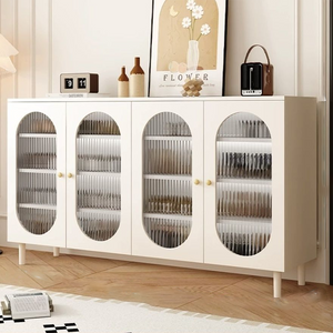 Modern Minimalist 4-Tier Shoe Storage Cabinet with Rattan & Glass Organizer for Entryway Shoe Storage