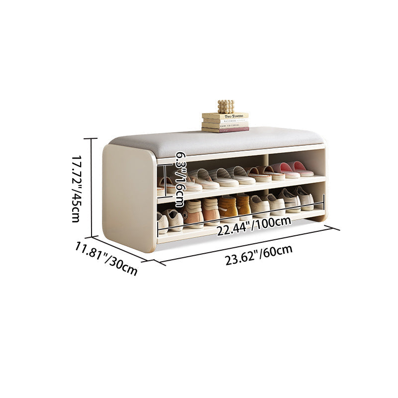 Modern Minimalist Shoe Rack Bench with Two-Tier Shoe Storage for Entryway Benches