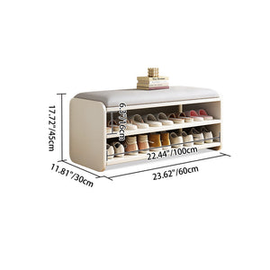 Modern Minimalist Shoe Rack Bench with Two-Tier Shoe Storage for Entryway Benches