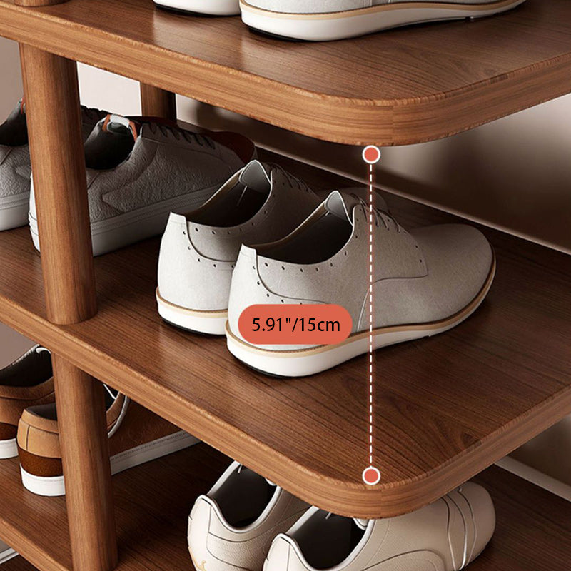 Modern Minimalist Shoe Rack - 6/7 Tier PVC & Wood Shoe Organizer Shoe Storage