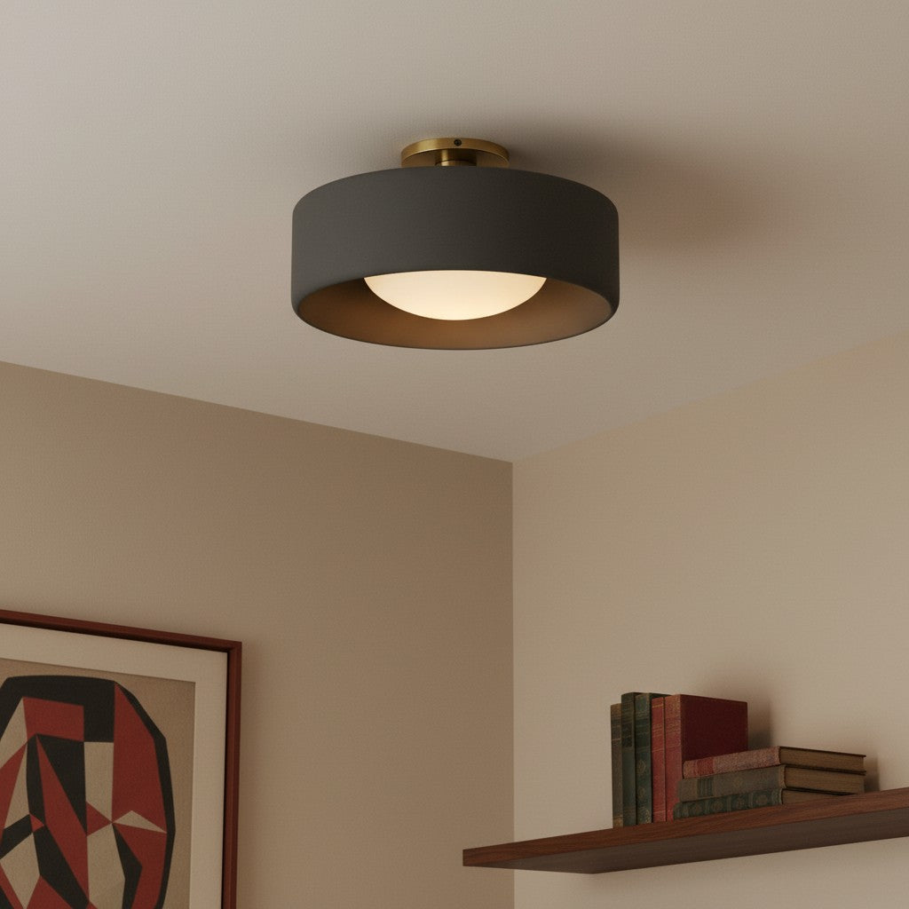 Porcelain Semi Flush Mount Ceiling Light