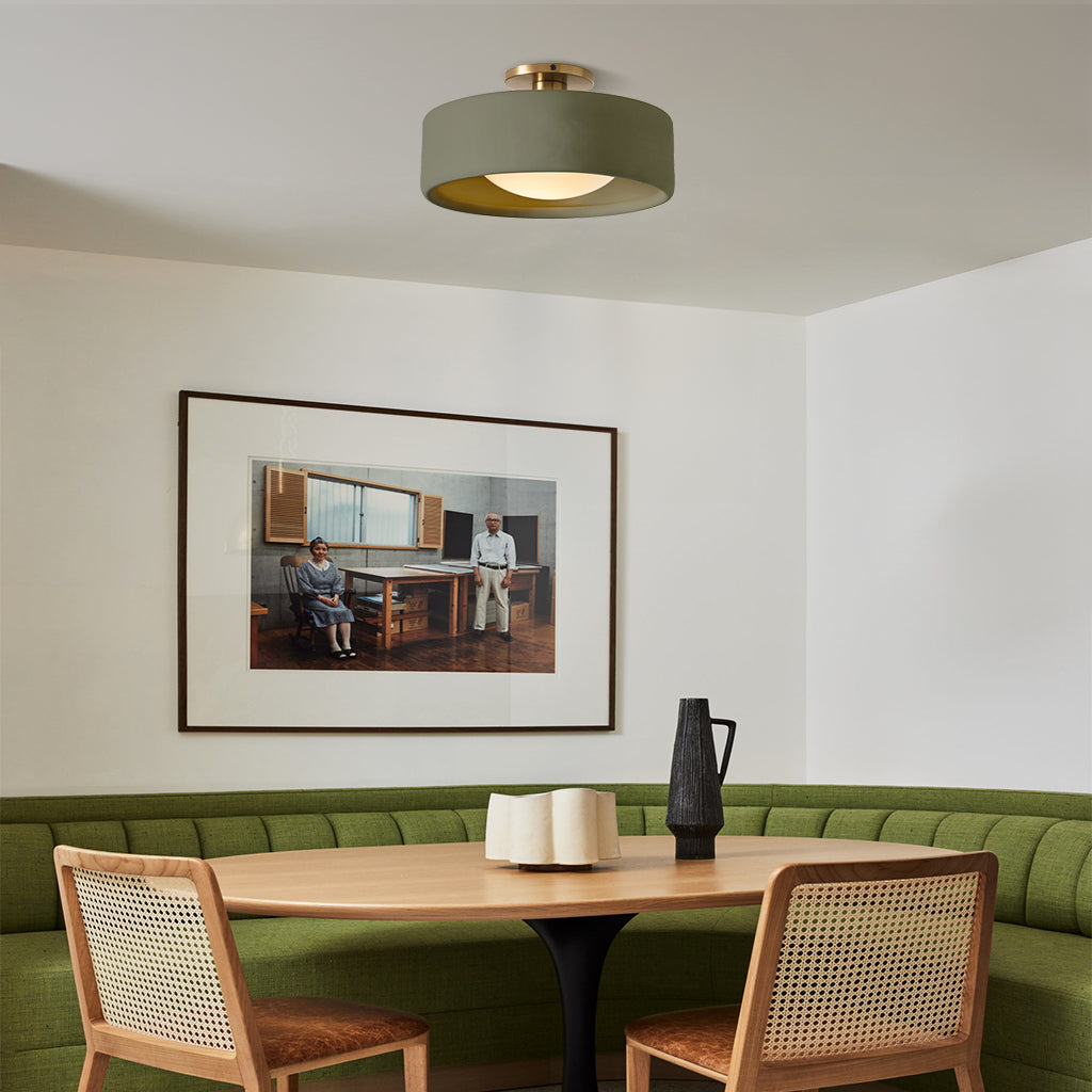 Porcelain Semi Flush Mount Ceiling Light