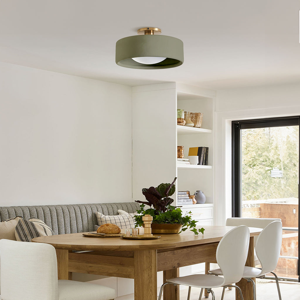Porcelain Semi Flush Mount Ceiling Light
