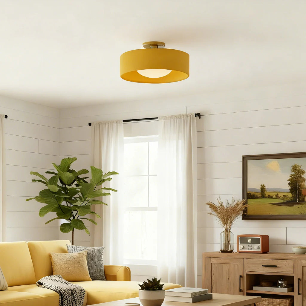 Porcelain Semi Flush Mount Ceiling Light