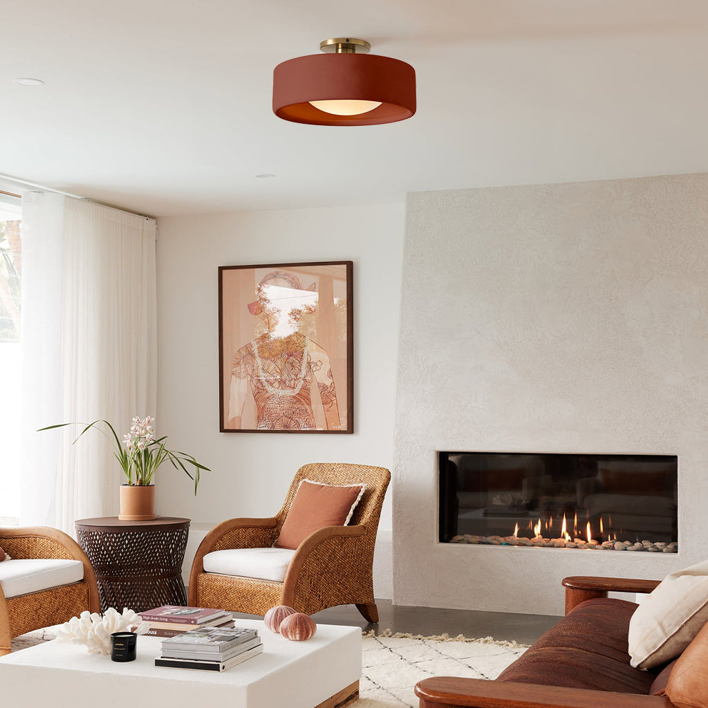 Porcelain Semi Flush Mount Ceiling Light