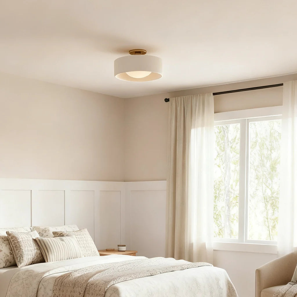 Porcelain Semi Flush Mount Ceiling Light
