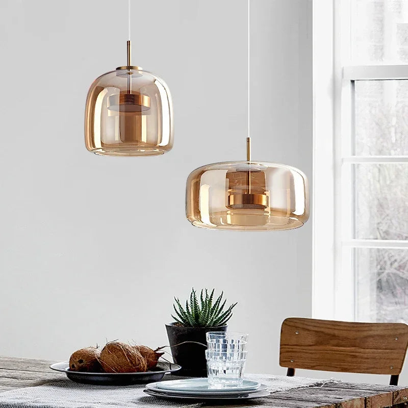 Nordic Glass Pendant Light - Adjustable Kitchen Hanging Lights Pendant Lights
