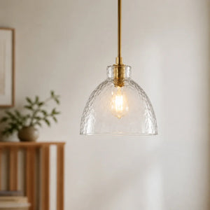 Ondine Hammered Glass Pendant Light, 8 to 17 in