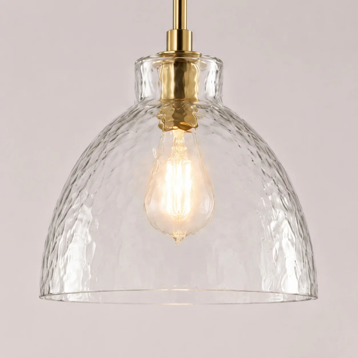Ondine Hammered Glass Pendant Light, 8 to 17 in