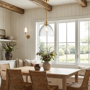Ondine Hammered Glass Pendant Light, 8 to 17 in