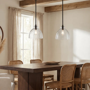 Ondine Hammered Glass Pendant Light, 8 to 17 in