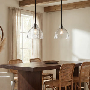 Ondine Hammered Glass Pendant Light, 8 to 17 in